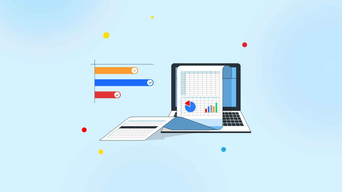 Spreadsheets from a device portraying how its functionality with workflow management