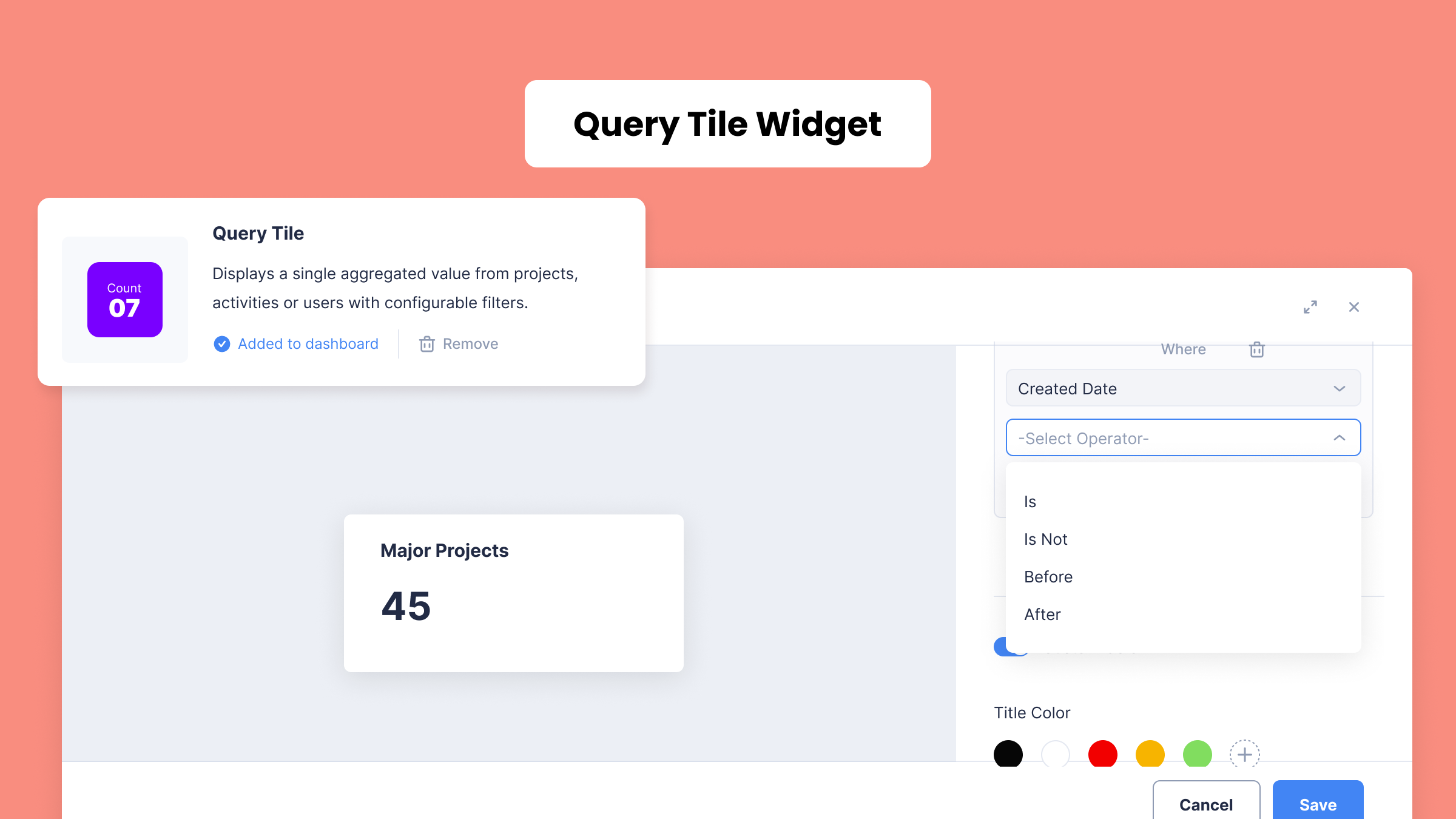 Query Time widget in Planally displaying workflow response times, request turnaround metrics, and operational performance analytics.